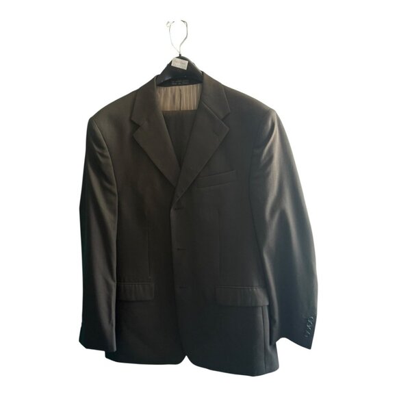 Black Mens 3-Button Suit Jacket By Luca Bertoni Lined Wool Blend Size 40R/34 - Picture 1 of 3